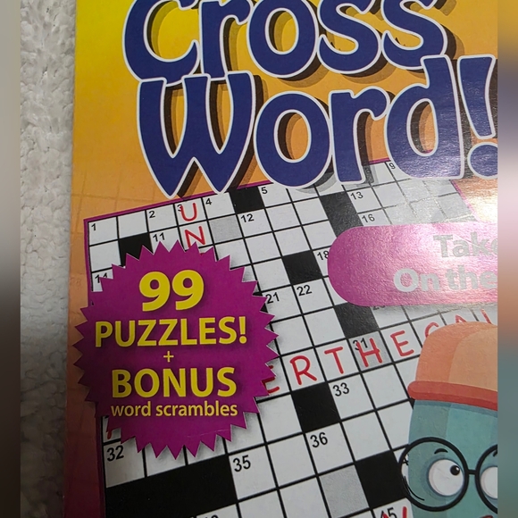 Crossword Puzzle Book with Bonus Word Scrambles - Picture 1 of 8